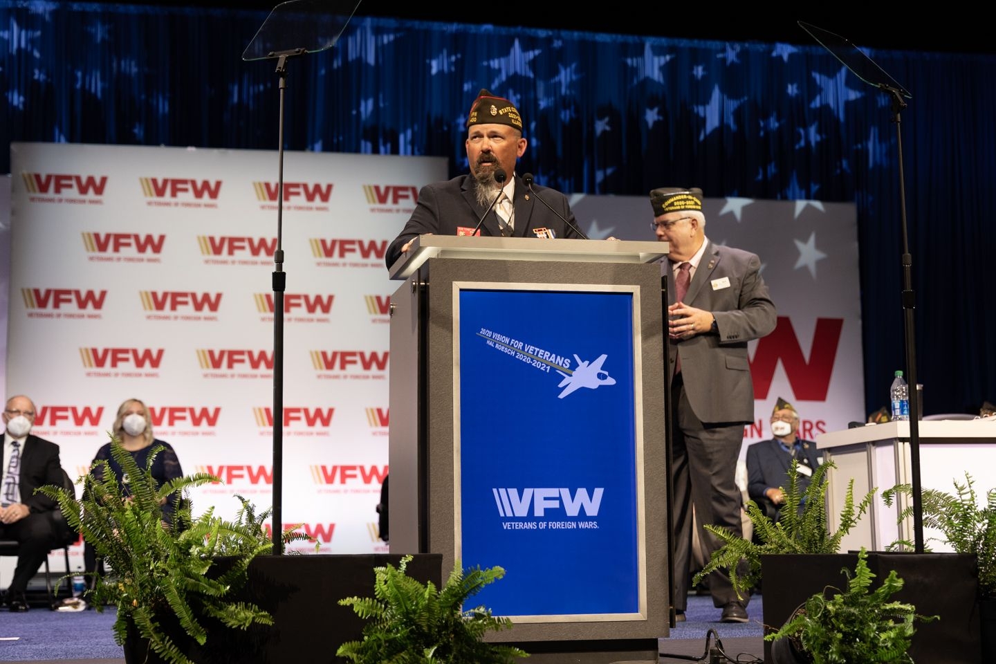 Veterans of Foreign Wars National Convention 30 July 3 August 2021 Kansas City Missouri. VFW Department of Illinois Commander Bobby Welch nominates Fritz Mihelcic for the high office of VFW Commander in Chief